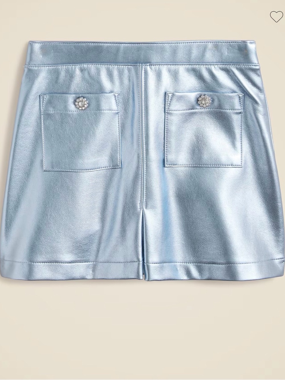 Crewcuts Girls' patch-pocket skirt in metallic faux leather • size 10 •CF163